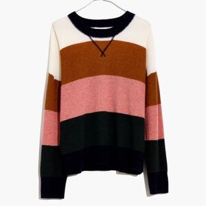 Madewell Women’s Cashmere Sweatshirt in Vernon Stripe- Size Small